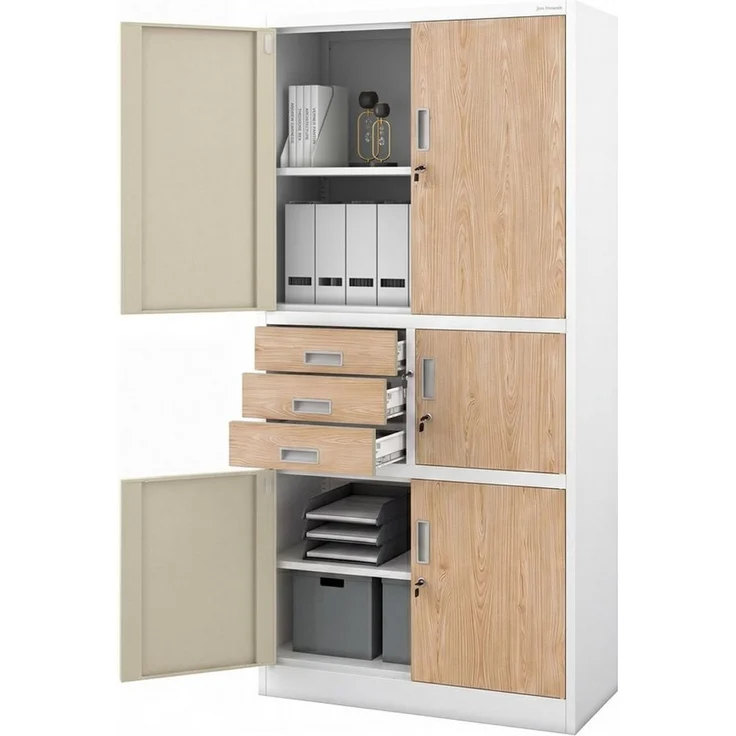 Jan Nowak Aktenschrank Metallschrank Büroschrank mit Tresor Zahlenschloss Schubladen abschließbar Stahlschrank Büro Ordnerschrank Lagerschrank für Aktenordner Dokumente 185 x 90 x 40 cm – Bild 1
