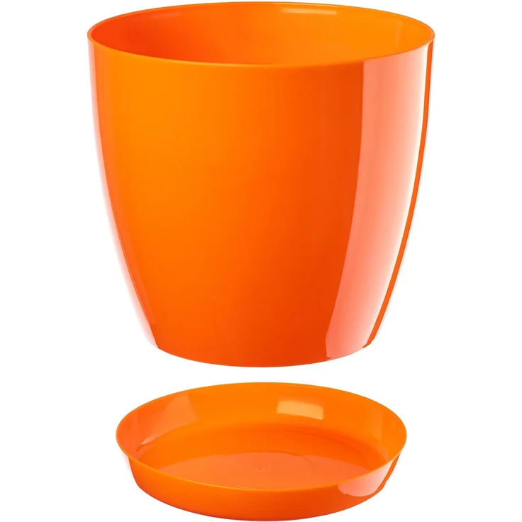 KADAX Blumentopf mit Ständer, Kunststoffabdeckung, Blumentopf, 16 cm, Orange – Bild 4