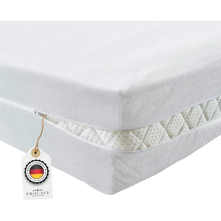 PROCAVE Matratzenbezug 160x220 cm Frottee unversteppt | Matratzen-Höhe 16-22cm | Matratzenschoner