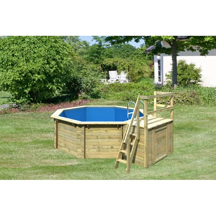 Karibu Pool Modell 1B Classic 400x480 cm, Holz kdi, Set mit Filter +Skimmer