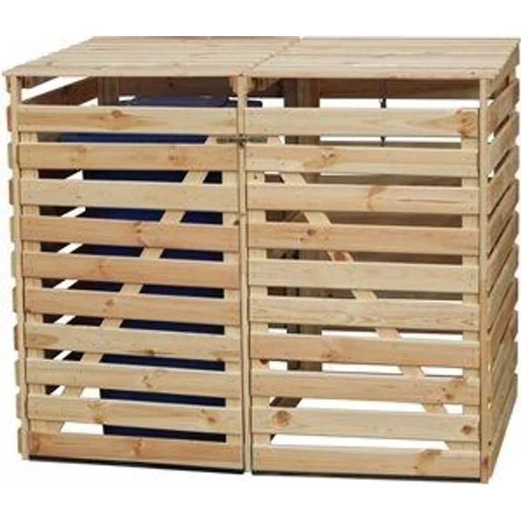 promadino Mülltonnenbox Vario V, für 2 x 240 l, holzfarben – Bild 6