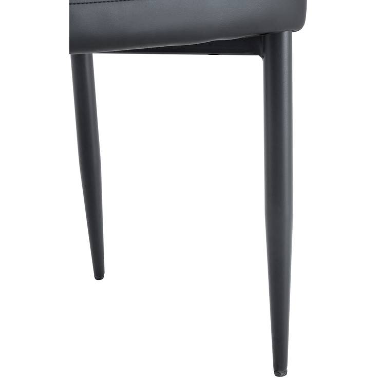 Essgruppe mit rundem Tisch Ø 100x76 cm, Glasablage & 2 PU-Stühlen, Schwarz – Bild 7