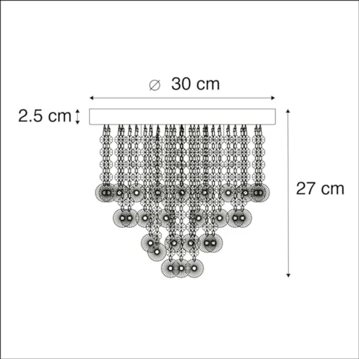 Qazqa Deckenleuchte Medusa, ohne Leuchtmittel, G9, Gold/Messing, Art Deco, Glas, 6-flammig – Bild 3