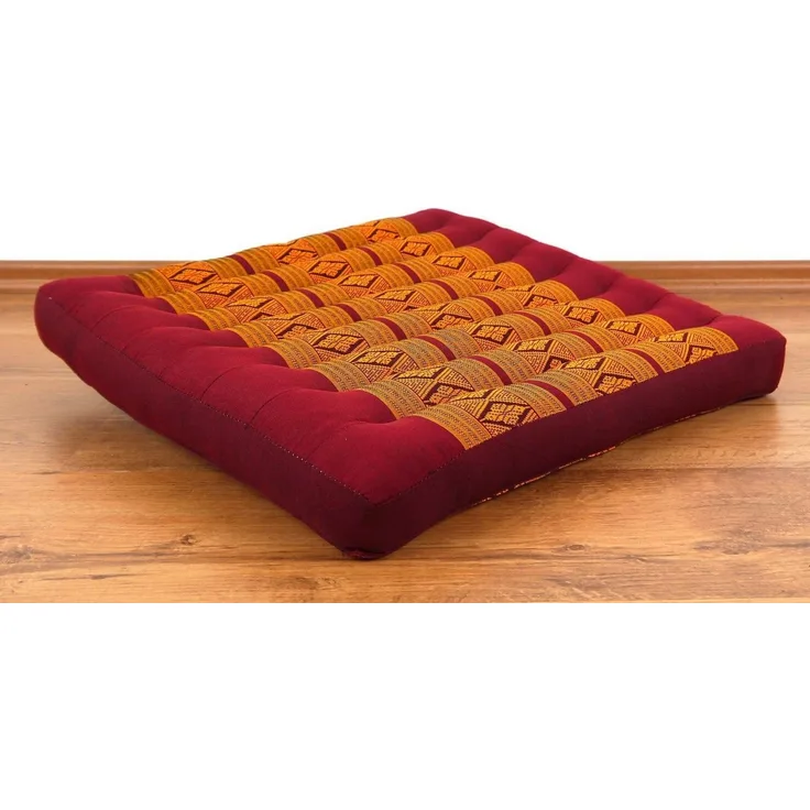 livasia Sitzkissen Sitzkissen 50 cm, vegan und handgefertigt, 50x50x6cm, Kapok
