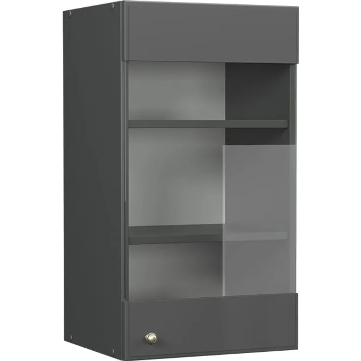 Küchenglasschrank Fame-Line Anthrazit-Gold Landhaus 40 cm Vicco
