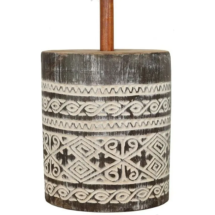 Oriental Galerie Sonnenschirm Runder Schirmständer Holz 40x34 cm Dunkelgrau