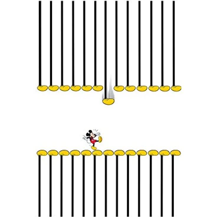 Komar Disney Mickey Mouse Footlines Wandbild, 50x70cm Kunstdruck für Kinderzimmer und Babyzimmer, hochwertiger Druck auf Premium-Poster Fotopapier, ohne Rahmen, WB035-50x70