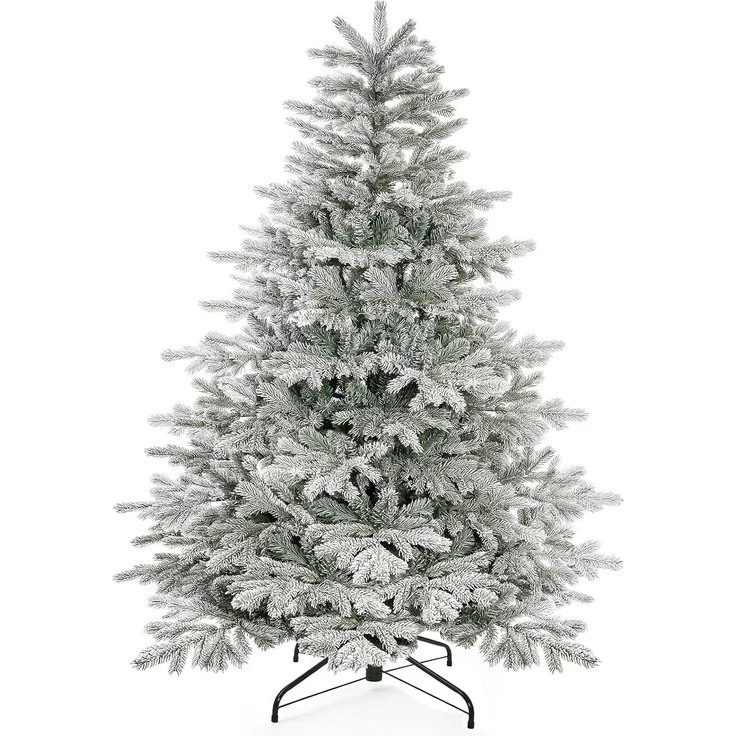 Yorbay Künstlicher Weihnachtsbaum Künstlicher Christbaum, mit Schnee, Metallständer – Bild 1