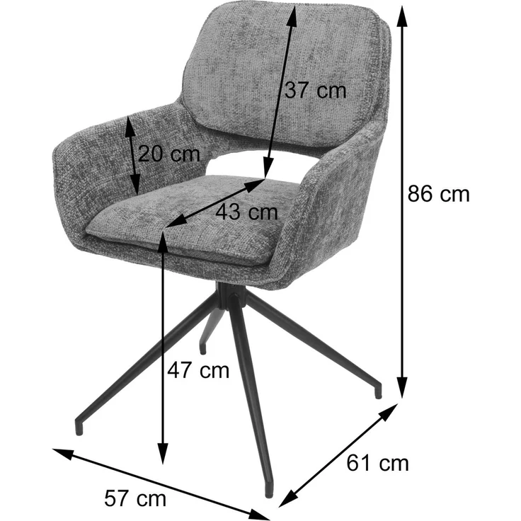 2er-Set Esszimmerstuhl HWC-N74, Küchenstuhl, drehbar Auto-Return, Stoff Chenille (490g/m²) ~ braun – Bild 3