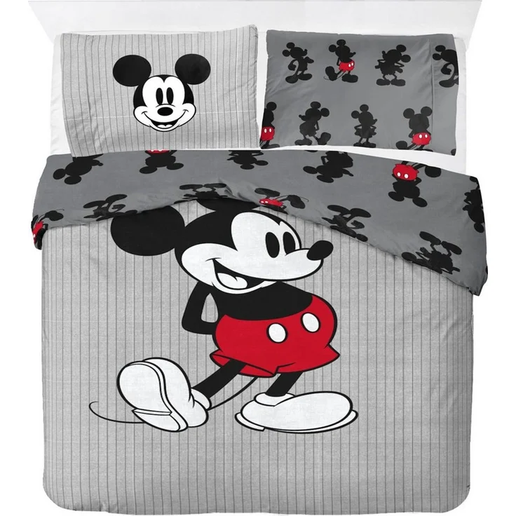 Disney Kinderbettwäsche Disney Mickey Mouse Bettbezug-Set 135x200 cm + Kissenbezug 80x80 cm, Washed Cotton, 2 teilig, 100 % Baumwolle, maschinenwaschbar, wendbar – Bild 5