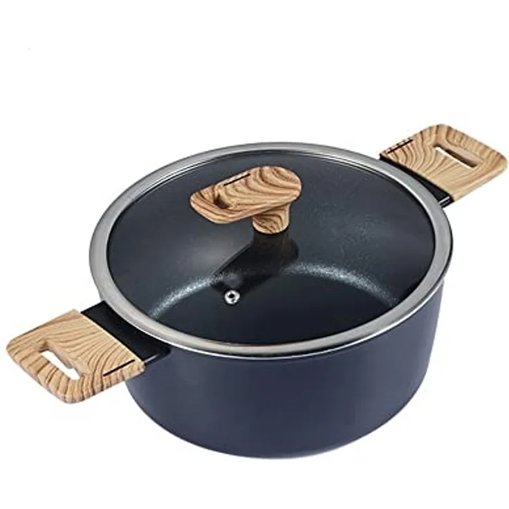 SCHÄFER Bratentopf mit Deckel Ø 24cm Maple Wood Geeignet für alle Herdarten Schwarz