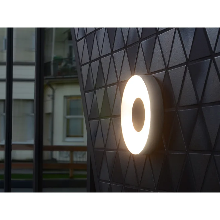 LED Außenleuchte für Decke & Wand UBLO Aluminium Silber, Ø19cm - IP44