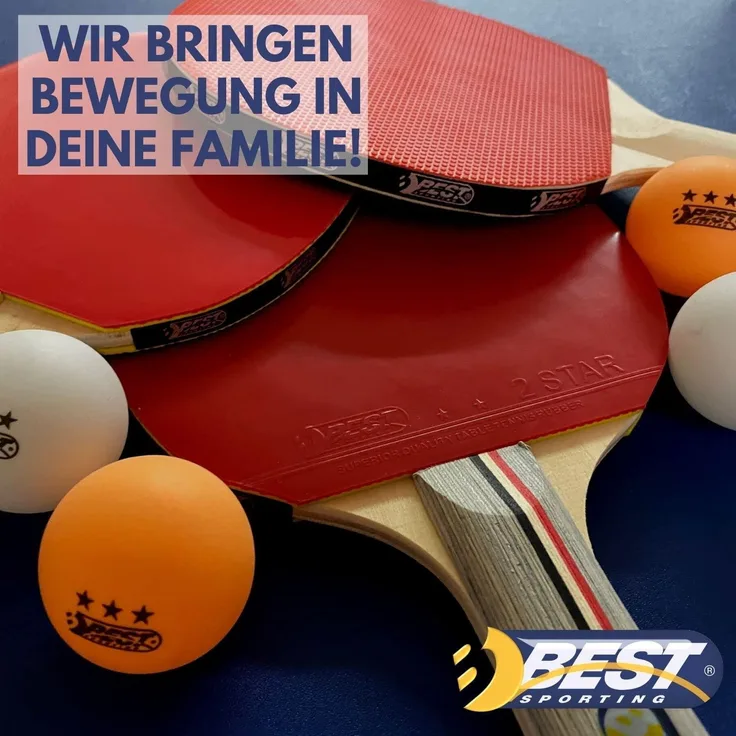 Best Sporting Tischtennisschläger Set HOME I 4 Tischtennis Schläger, 4 Schlägertaschen, Flexi Netz und 1* Tischtennisbälle I 10-teiliges wertiges Tischtennis Set I Tischtennissets