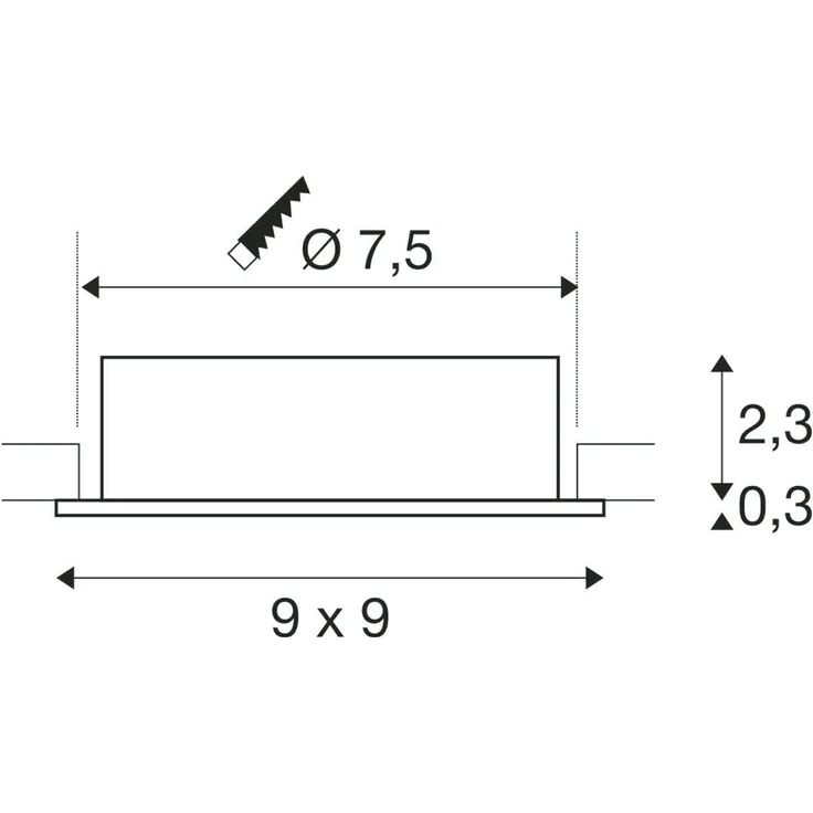 SLV NEW TRIA® 75, Deckeneinbauleuchte, quadratisch, max. 10W GU10, weiß - Einbauleuchten – Bild 5