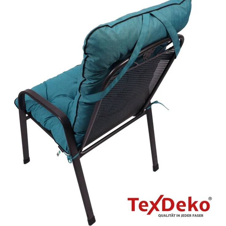 TexDeko Sitzauflage Ecolen Hochlehner 50 x 70 x 50cm - gesteppte Gartenstuhl-Auflage, (1× Gartenstuhl-Auflage (120 × 50cm), UV-Beständig, Wasserabweisend mit Anti-Rutsch Boden – Bild 3