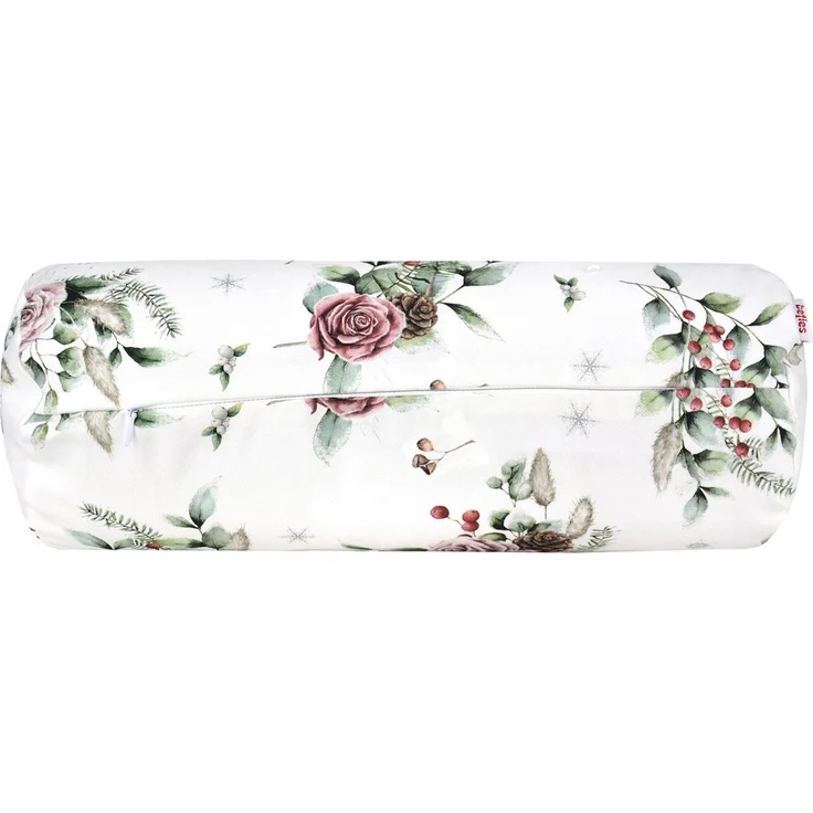 beties Nackenrollenbezug Magie des Winters Frost-Rose, (1 Stück), mit Rosen, Kiefernzapfen und Zweigen – Bild 3