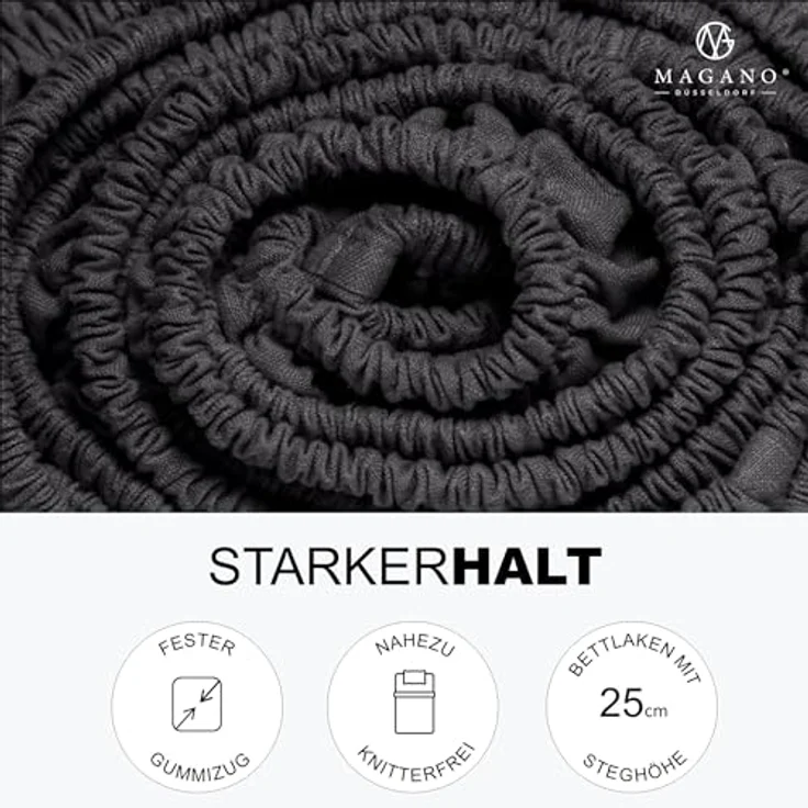 MAGANO Spannbettlaken Premium Bettlaken, Gummizug: rundum, Ultra weich, Knitterarm, Hypoallergen – Bild 5
