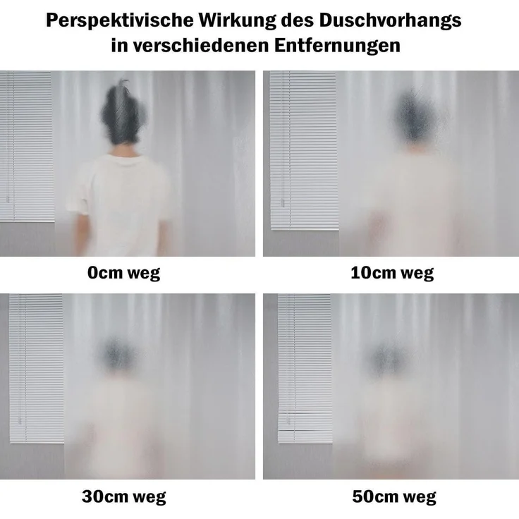 AooHome Duschvorhang 180x200 Transparent Weiß mit 5 Gewicht Magneten inkl. 12 – Bild 3