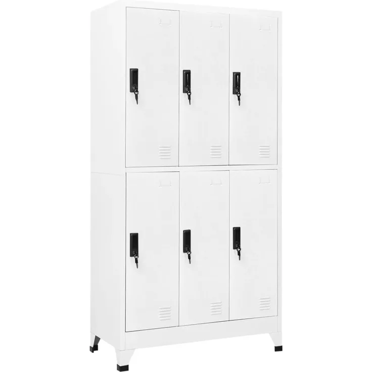 vidaXL Schließfachschrank Weiß 90 x 45 x 180 cm Stahl