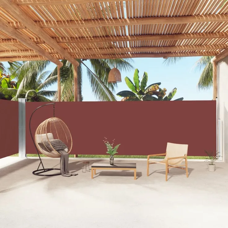 Seitenmarkise Ausziehbar, Balkon Sichtschutz Braun 180x1000 cm