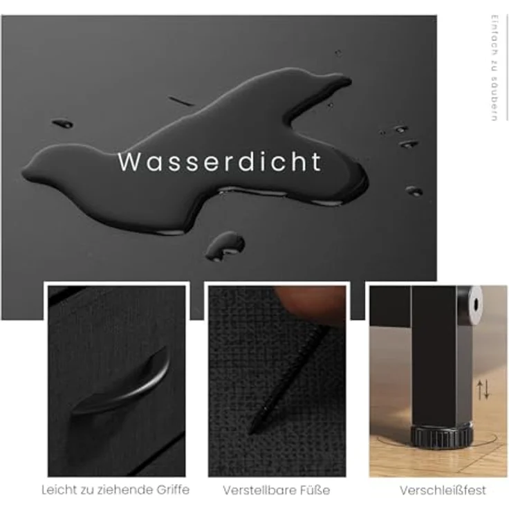 Sweetcrispy Kommode mit Stoffschubladen, Schwarz – Bild 5
