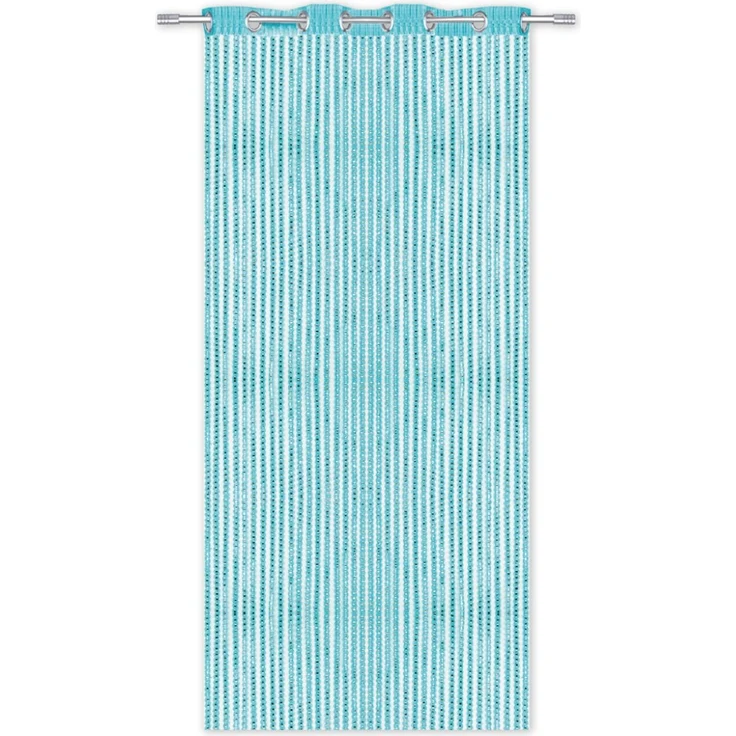 Arsvita Fadenvorhang Metallik-Optik mit Ösen, Türvorhang 140x250cm (Türkis) – Bild 1