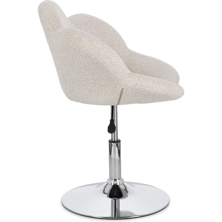 Esszimmerstuhl Ruelfu 2er-Set, Stoff und Chrome, modern, höhenverstellbar, beige gepolstert – Bild 2