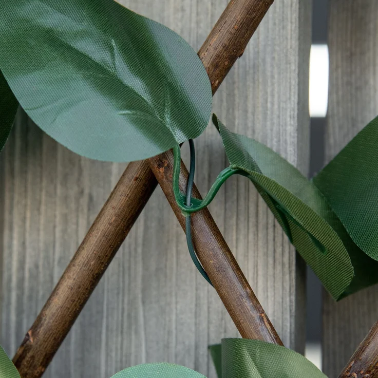 4er-Set künstliche Efeu-Hecken, dehnbare Wandblätter als Sichtschutz aus Polyester-Weide, 200 x 100 cm, grün – Bild 9