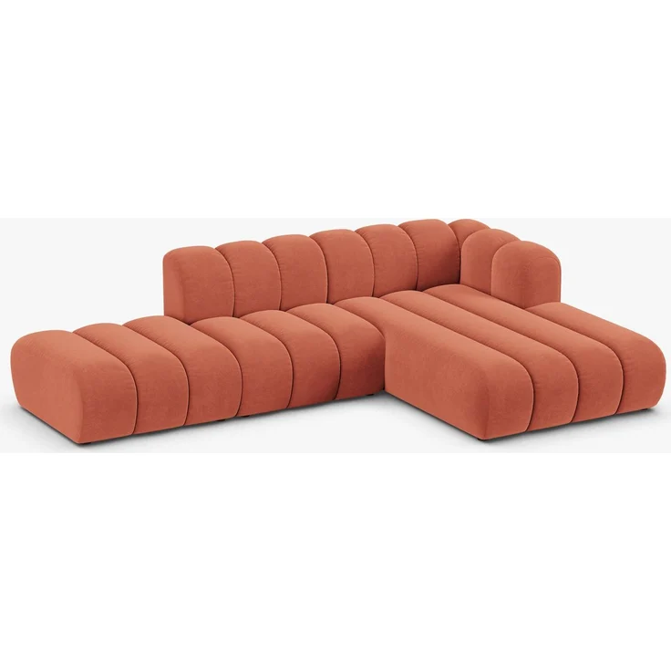 Micadoni Modulares Ecksofa offen Lupine 5-Sitzer Samt Venus Koralle Rechts – Bild 8