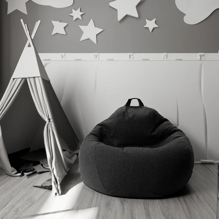 AD.CON Sitzsack mit Füllung, Schwarz, 100 x 120 x 50 300L, Styropor-Regranulat – Bild 5