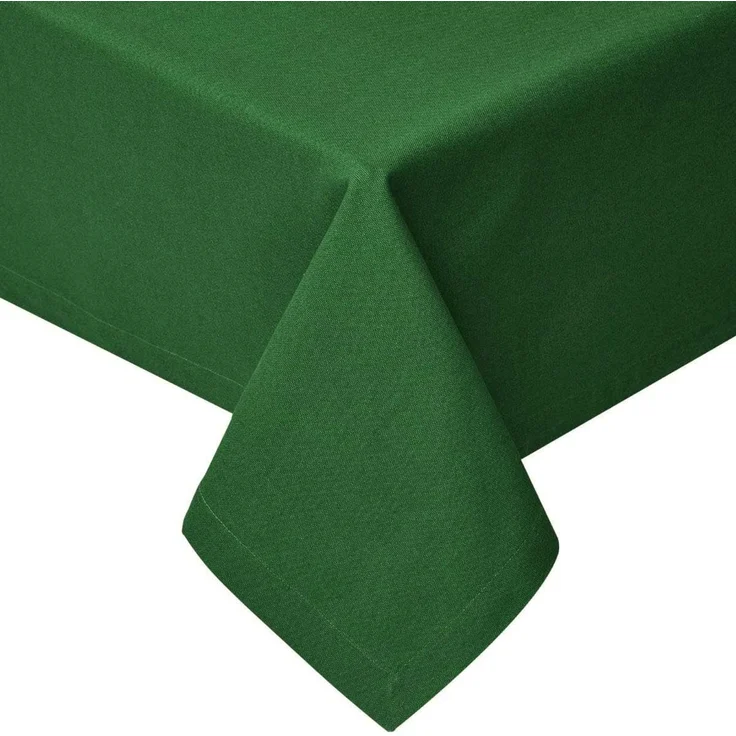 Homescapes Tischdecke Tischdecke dunkelgrün – 137 x 137 cm, 100% Baumwolle (1-tlg) – Bild 1