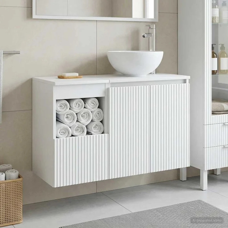 vidaXL Badezimmerschrank-Set 2 stk. Weiß 79,5 x 41 x 80 cm 3404034 – Bild 1