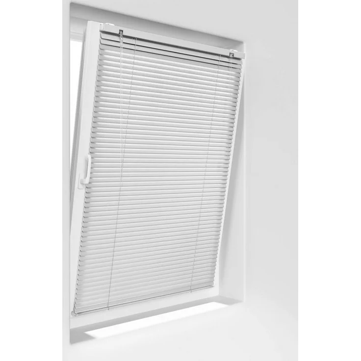 Victoria M. Jalousie LightLess Prime Aluminium-Jalousie 55x130 cm Weiß matt, mit Bohren, ohne Bohren, geklemmt oder verschaubt, L Profil 25 mm Lamellen, feuchtigkeitsbeständig, verdunkelnd – Bild 4