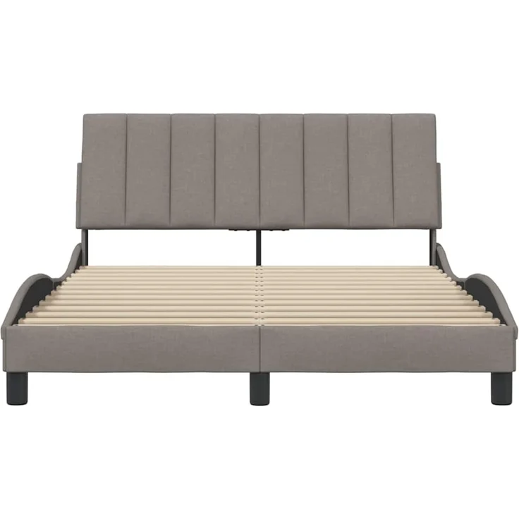 Doppelbett, Bettgestell Modernen ohne Matratze Taupe 140x190 cm Stoff d2656e – Bild 4