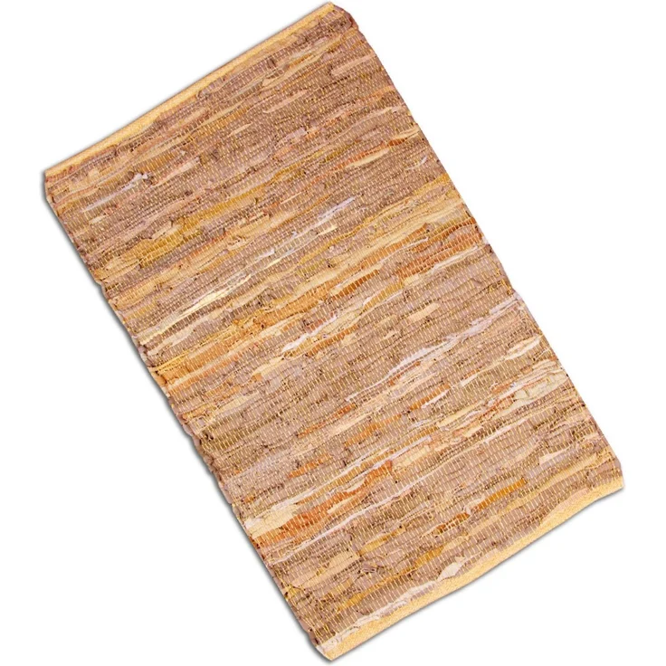 Flickenteppiche Leder 70x180cm beige – Bild 7