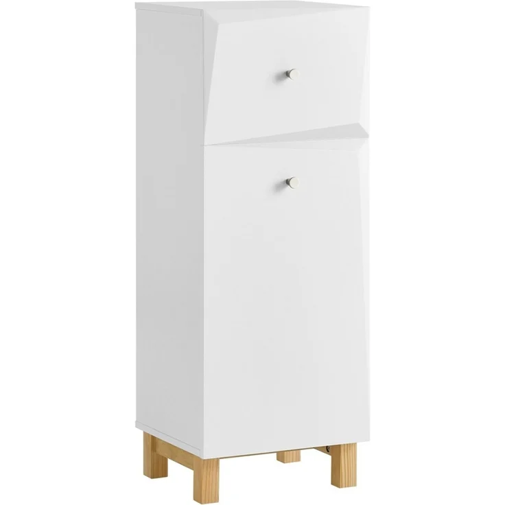 SoBuy BZR93-W Wäscheschrank, MDF, Lackiert, Weiß, 34 x 90 x 30 cm – Bild 1