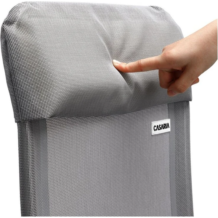 Casaria Gartenstuhl (2 St), 2er Set Hochlehner 7-fach Verstellbar Alu Klappbar mit hoher Lehne – Bild 2