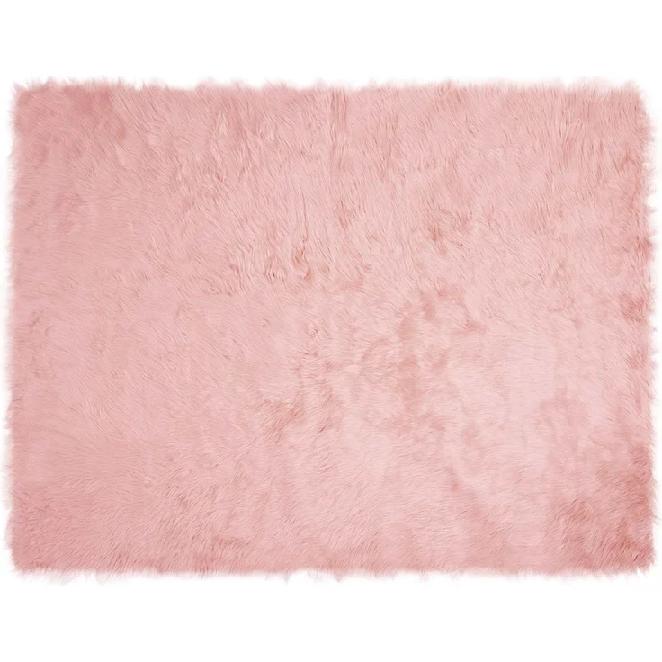 vidaXL Kunstschaffell Teppich Tafalla Rosa 240 x 340 cm Polyester 42021552 – Bild 1