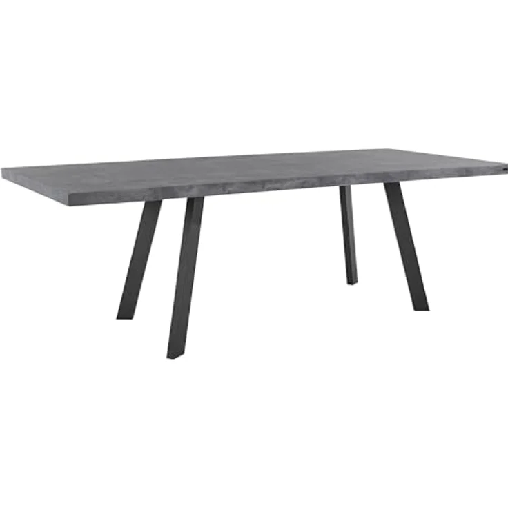 Lauge Esstisch Betonoptik/Schwarz, 160 x 90 x 76 cm, moderner Esstisch mit Metallbeinen, rechteckiger Esszimmertisch im Industrial Design für Küche und Esszimmer – Bild 1