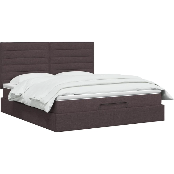 vidaXL Ottoman-Bett mit Matratze und LED Dunkelbraun 180 x 200 cm 3458010 – Bild 3