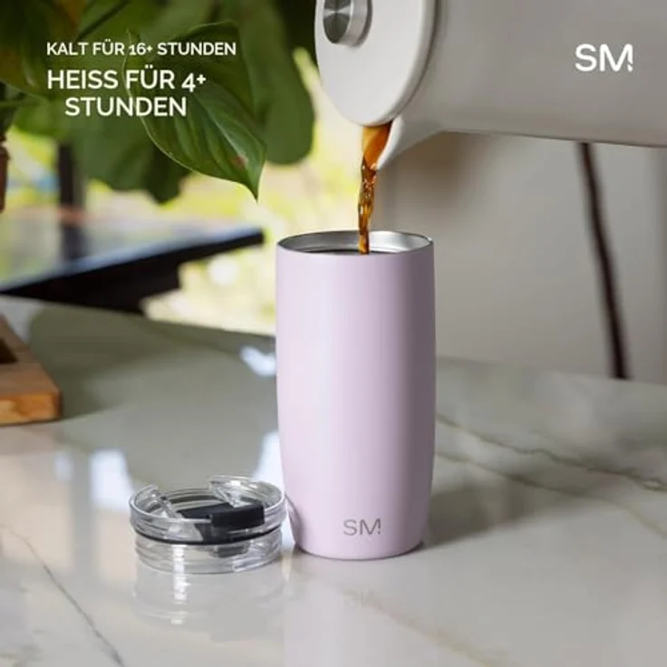 Simple Modern Thermobecher Kaffeebecher to go mit Klappdeckel | Isolierter Edelstahl-Kaffeebecher | Geschenke für Frauen und Männer | Voyager | 350ml | Lavender Mist – Bild 5