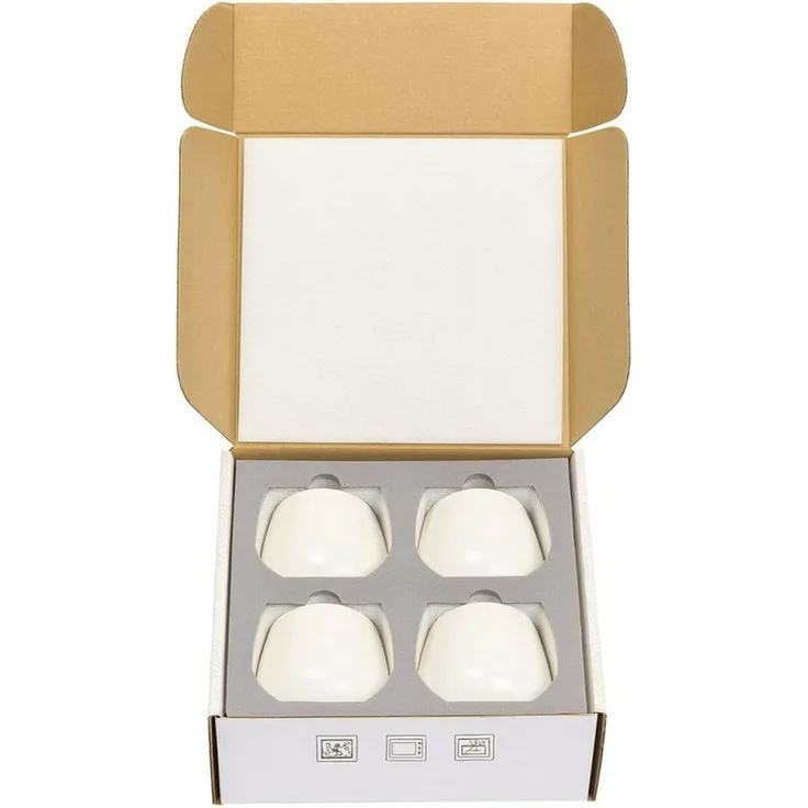 Goodwei Teeglas Japanisches Teebecher Set "Camellia White", modernes Design, 4-tlg, Keramik