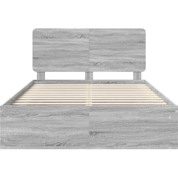 vidaXL Bettrahmen Graues Sonoma 140 x 200 cm Massives Kiefernholz 3412484 – Bild 6