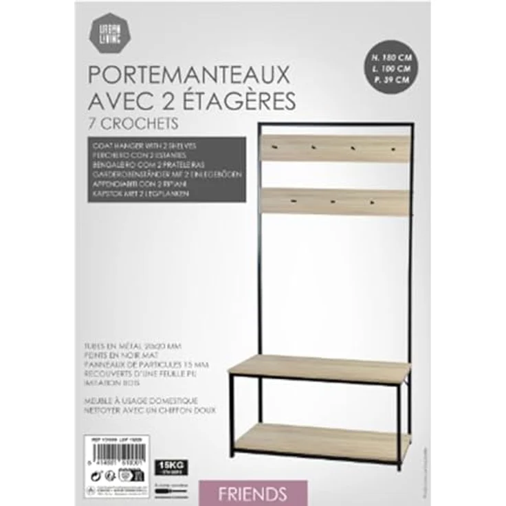 Urban Living Garderobe FRIENDS 100 x 39 x 180(H) cm 151000 – Bild 5