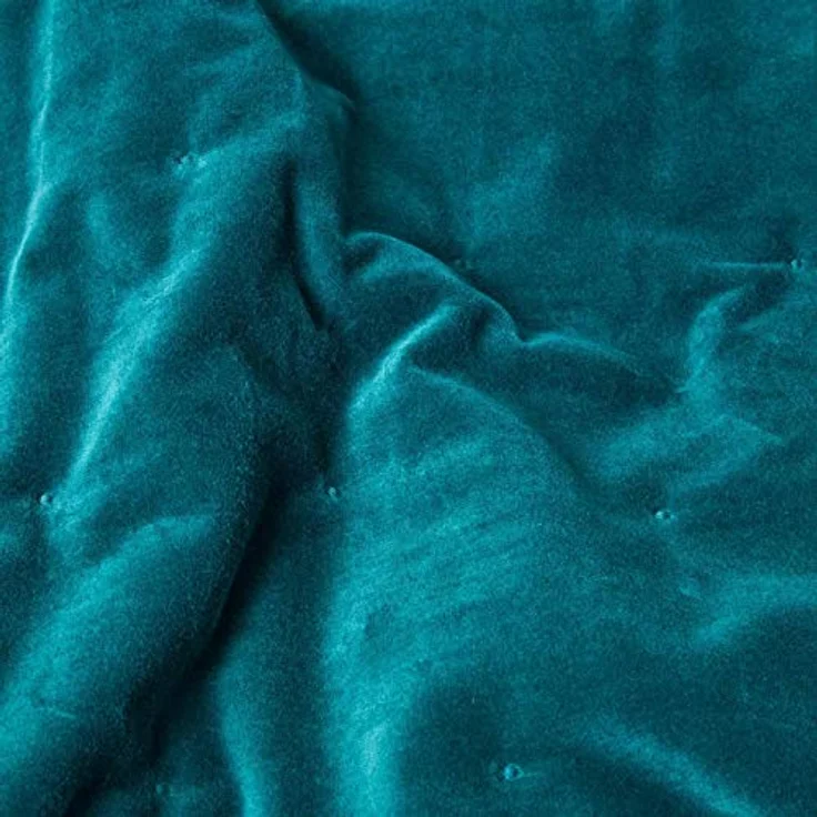 Homescapes Samt-Kuscheldecke Petrol, 150x200 cm, Oeko-Tex® zertifiziert, luxuriöse Baumwoll-Oberfläche, vielseitig einsetzbar – Bild 3