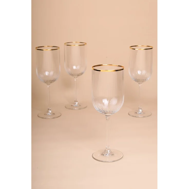 Hermia Concept 'Adore 410' Weingläser-Set (4-teilig), Gold / Transparent, 7,5 x 7,5 x 22 cm, 410 ml – Bild 5