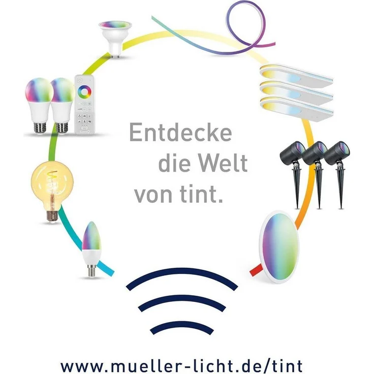tint Smarte LED-Birne E27 – Steuerbar per Alexa oder Fernbedienung – Dimmbare E27 Glühbirne mit weißem Licht (2700-6500 K), 9 W – Bild 2