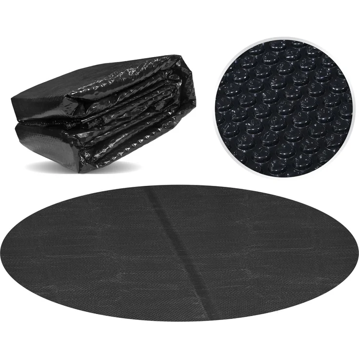 Miganeo Pool Solarfolie Ø 457 cm Deluxe rund | schwarz | 180 my | 12 mm Luftblasen – Bild 1