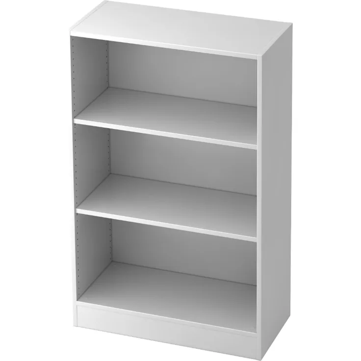 bümö office Regal weiß, Standregal Holz - Aktenregal für Ordner & Bücher, Bücherregal 80 cm breit, 3 OH Regal Wand, Büroregal, Holzregal, Ordnerregal, Buchregal, Wandregal, Büromöbel, 6500-W