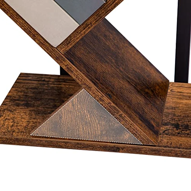 HOOBRO Bücherregal, Standregal mit 9 Ebenen, Holz DVD Regal, in Baumform, Metallgestell, für Wohnzimmer, Arbeitszimmer, Kinderzimmer, Vintagebraun EBF08SJ01G1 – Bild 10